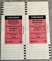 2x Forchbahn Mehrfahrten Abos, Tarifstufe 2, unpersönlich