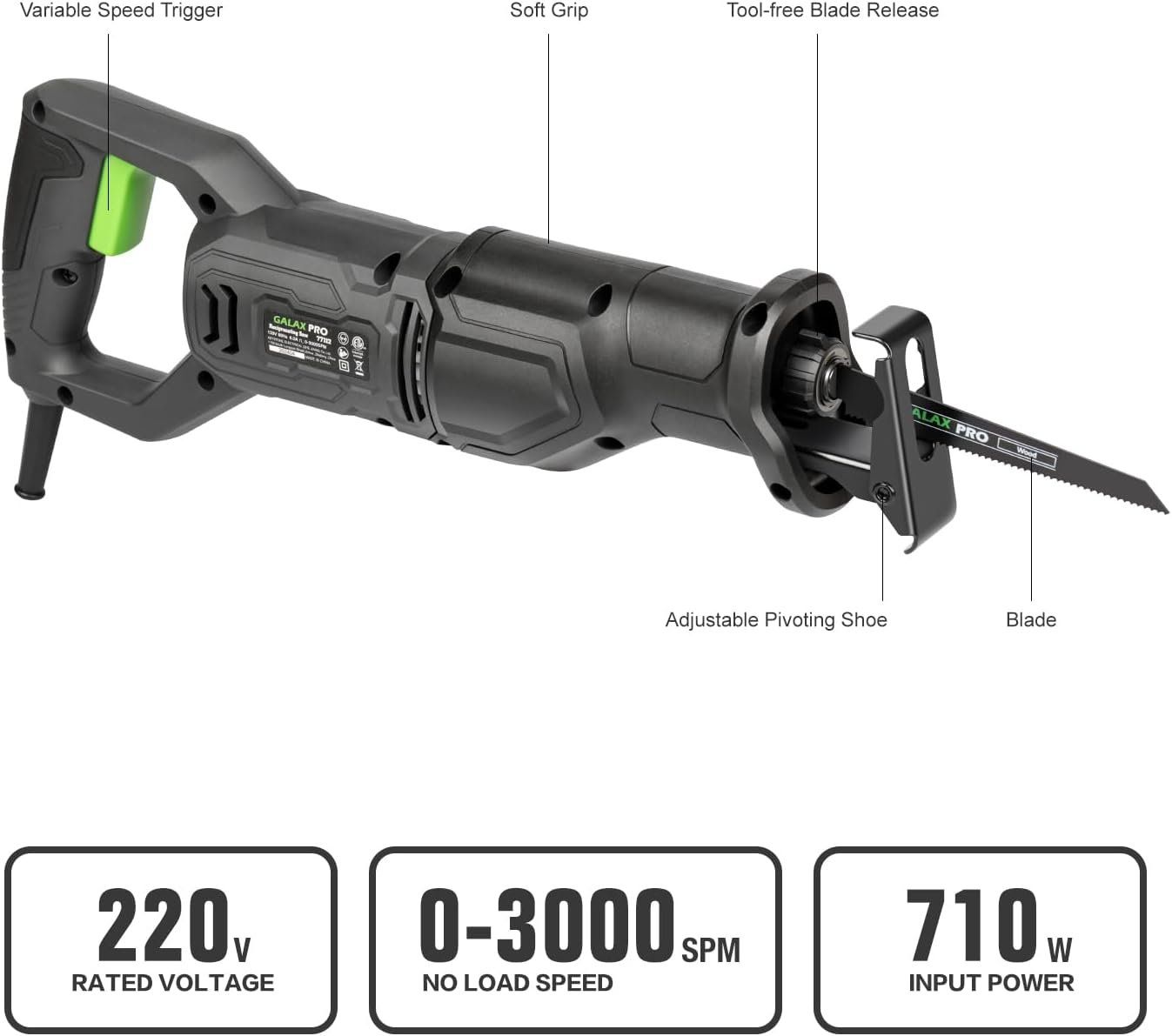 Seghe: Säbelsäge 710W elektrische Handsäge mit 3000 SPM – Nuovo e nell'imballaggio originale da Hundwil venduto da Equiply 2