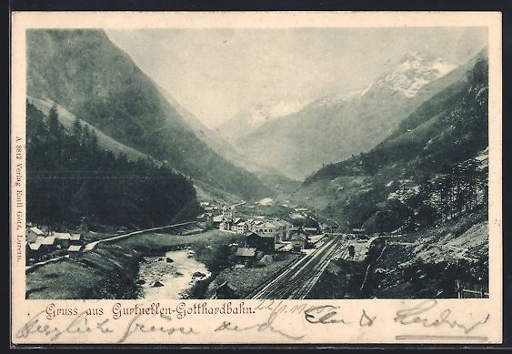 Ansichtskarten: Gurtnellen /Gotthardbahn, Gesamtansicht  – Gebraucht aus Berlin von bartko-reher