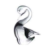 kleine Glas Schwan Figur–Handgeblasene Vintage Glas Skulptur
