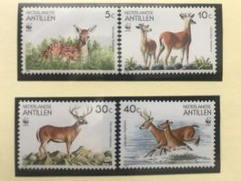 WWF nied. Antillen 1992 Weisswedelhirsch Satz postfrisch