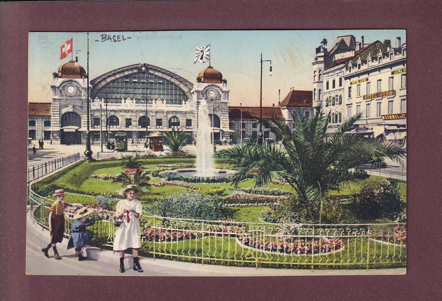Ansichtskarten: BASEL - Bundesbahnhof - Kinder - 1911 – Gebraucht aus Pully von nicecards