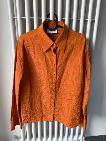 Camicia vintage arancione, taglia 40, stile unico!