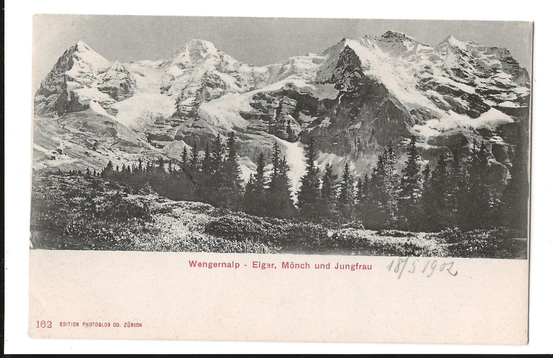 Cartoline postali: AK 1902 Wengernalp, Eiger, Mönch und Jungfrau – Usato da Greifensee venduto da 315WDO