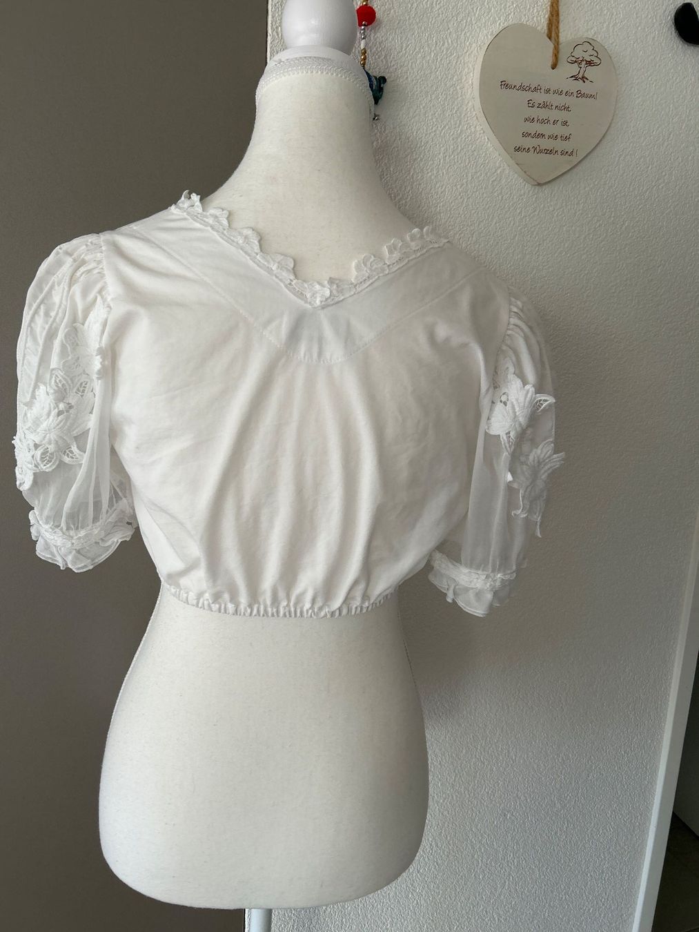 Krüger Camicette: Krüger Manufaktur Dirndlbluse weiss Gr.36 – Usato da Brunnen venduto da Nala2929 4