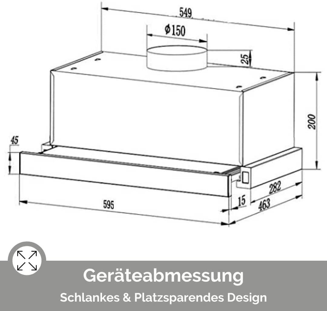 Hottes de ventilation: PKM Einbau-Dunstabzugshaube FS1-60BSPY – Neuf avec emballage d'origine à Bottighofen par zaap 1