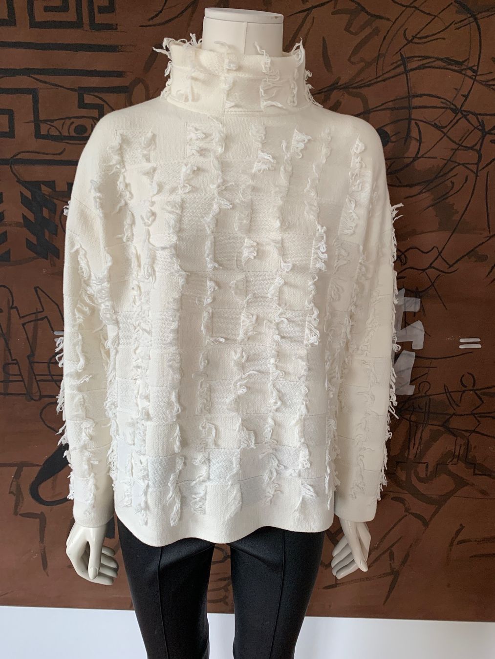 Akris Maglioni & Felpe: AKRIS-Exklusiver Pullover mit Fransen, 100% Kaschmir-NP 1990 – Nuovo (secondo la descrizione) da Luzern venduto da designluzern 1