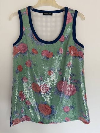 TWIN SET Simona Barbieri Top Pailletten wie Neu 