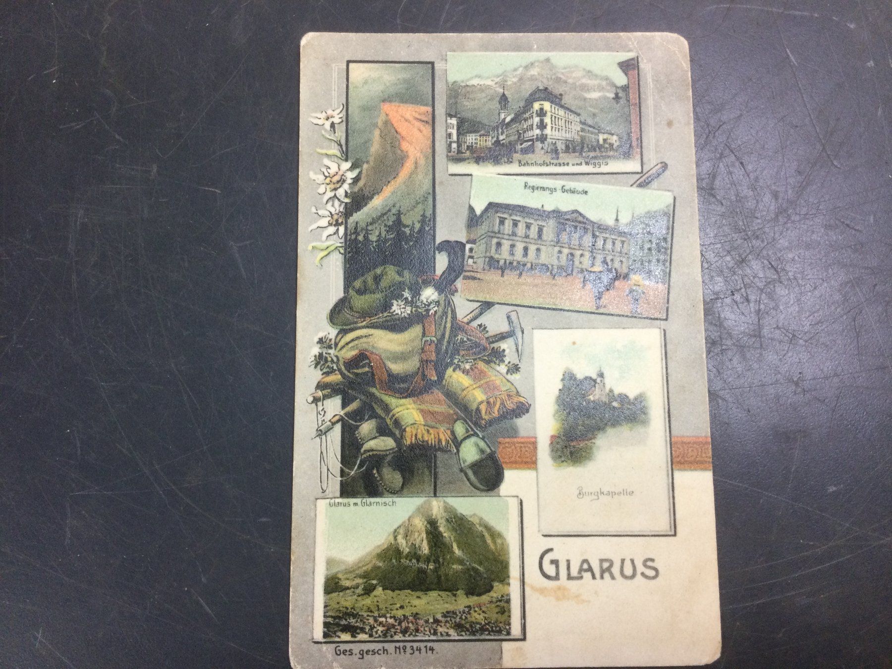 Cartoline postali: Antike Ansichtskarte vom Ort Glarus – Usato da Wangen SZ venduto da kuriosum12