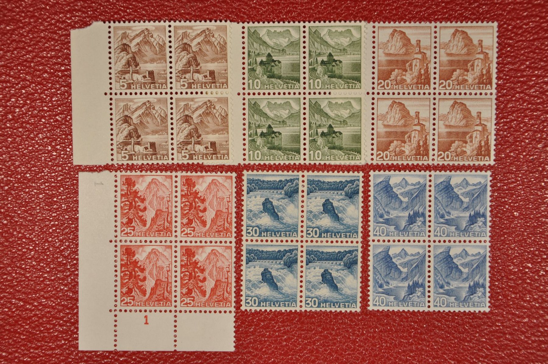Tutti i francobolli: 1948 285-290 Viererblock postfrisch – Nuovo (secondo la descrizione) da Wolfhalden venduto da Zinauktion