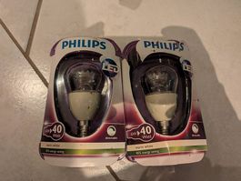 Philips 2x Ampoules e14 6w 470 lumens warm white NEW
