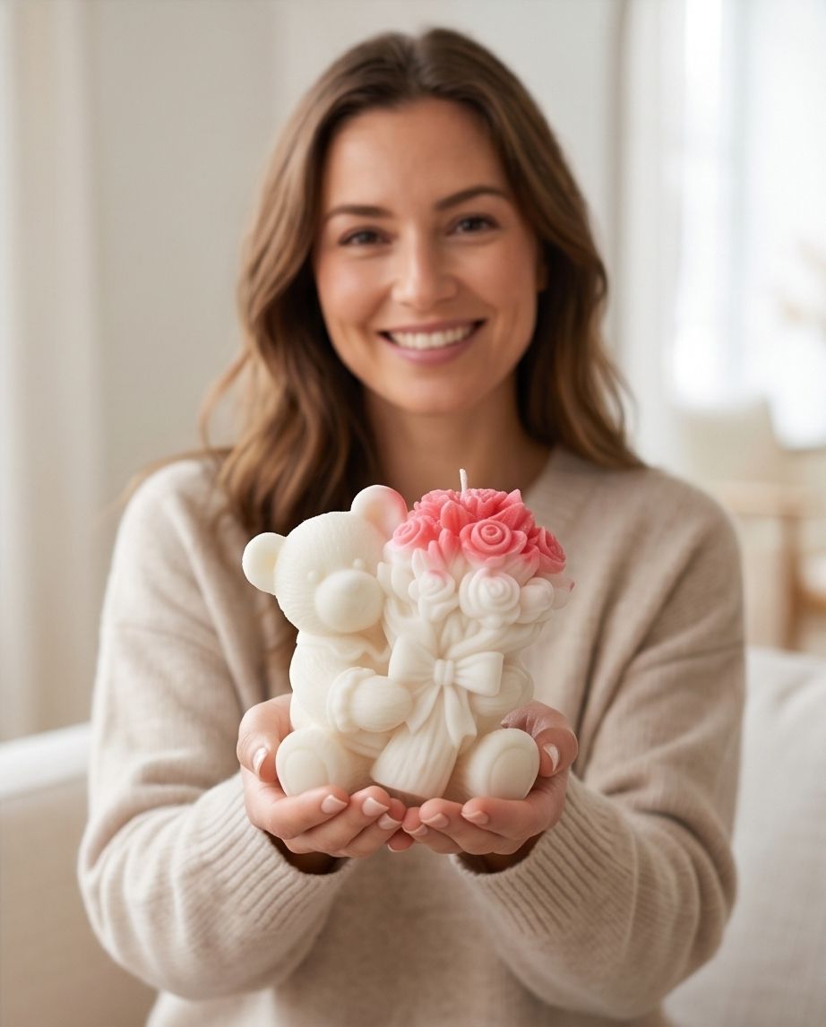 Kerzen: Kerzenständer Bär mit Blumenstrauss neu – Neu und originalverpackt aus Unterentfelden von Byhnluxury 3