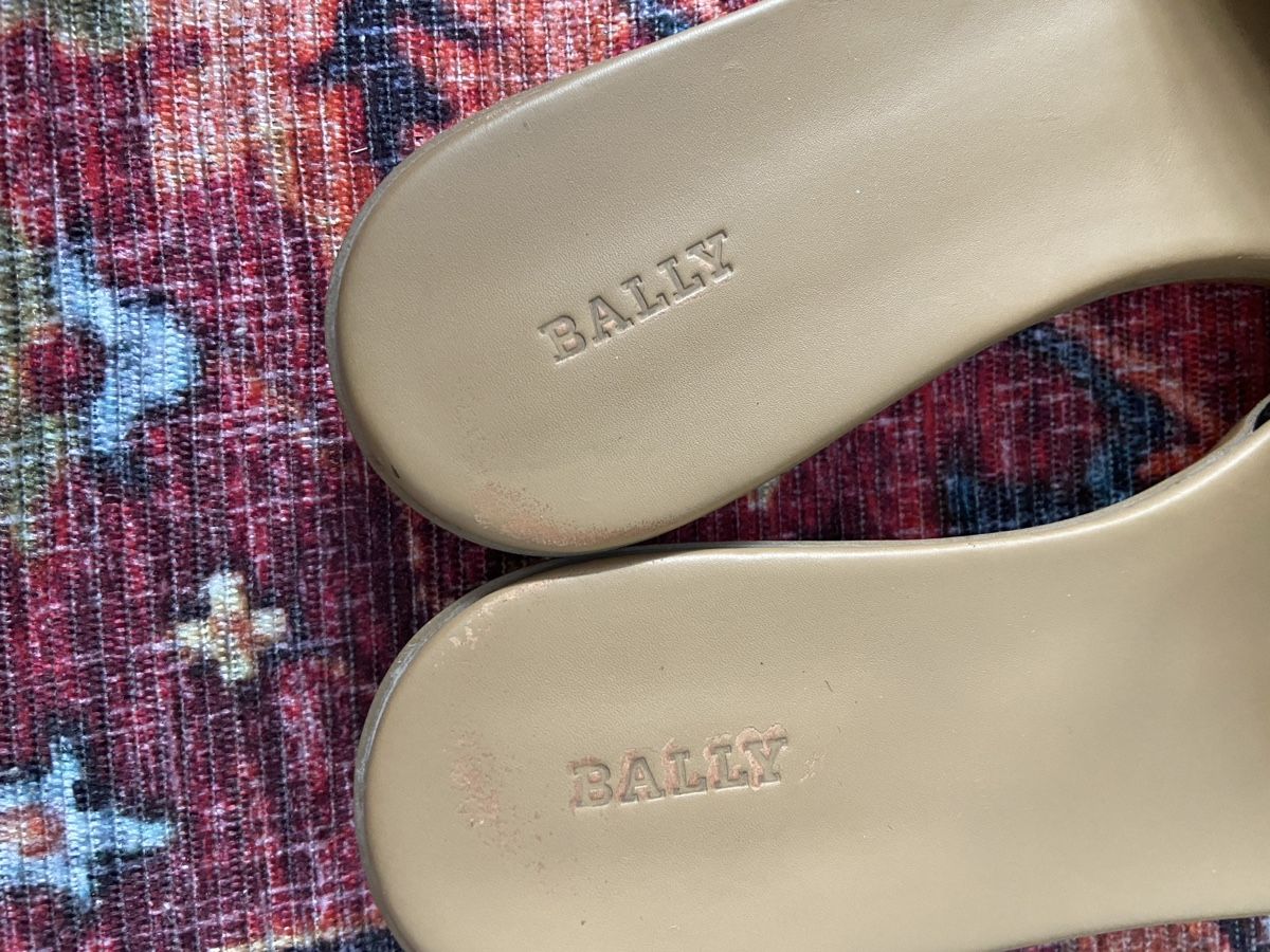 Bally Chaussures femmes: Bally Ribbon Textile Leather Slide Flat Sandal  – D'occasion à Münchenstein par B771 7