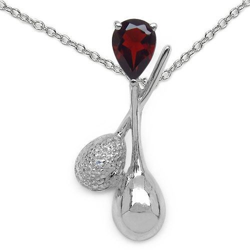 Catenine: GRANAT & DIAMANT ANHÄNGER + kETTE – Nuovo e nell'imballaggio originale da Berg TG venduto da marta970