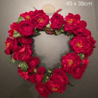 Roter Kranz, Türschmuck, Wanddeko, 45 x 38 cm.