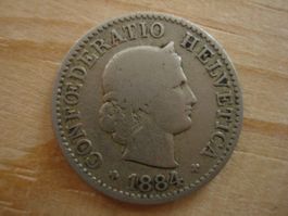 (S1) 5 Rappen 1884