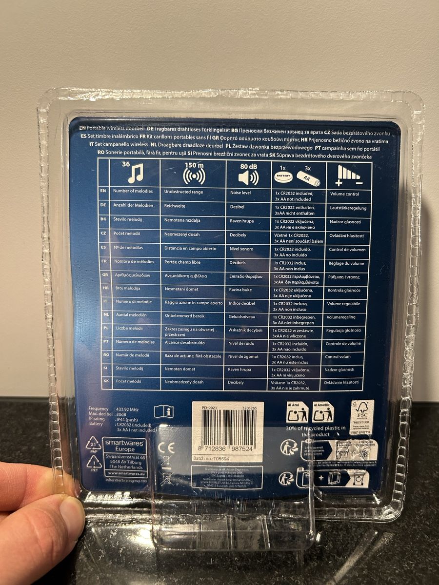 Systèmes d'alarme: Smartwares Drahtlose Türklingel - Neu & OVP – Neuf avec emballage d'origine à Balsthal par Vertrauensvoll.99. 1