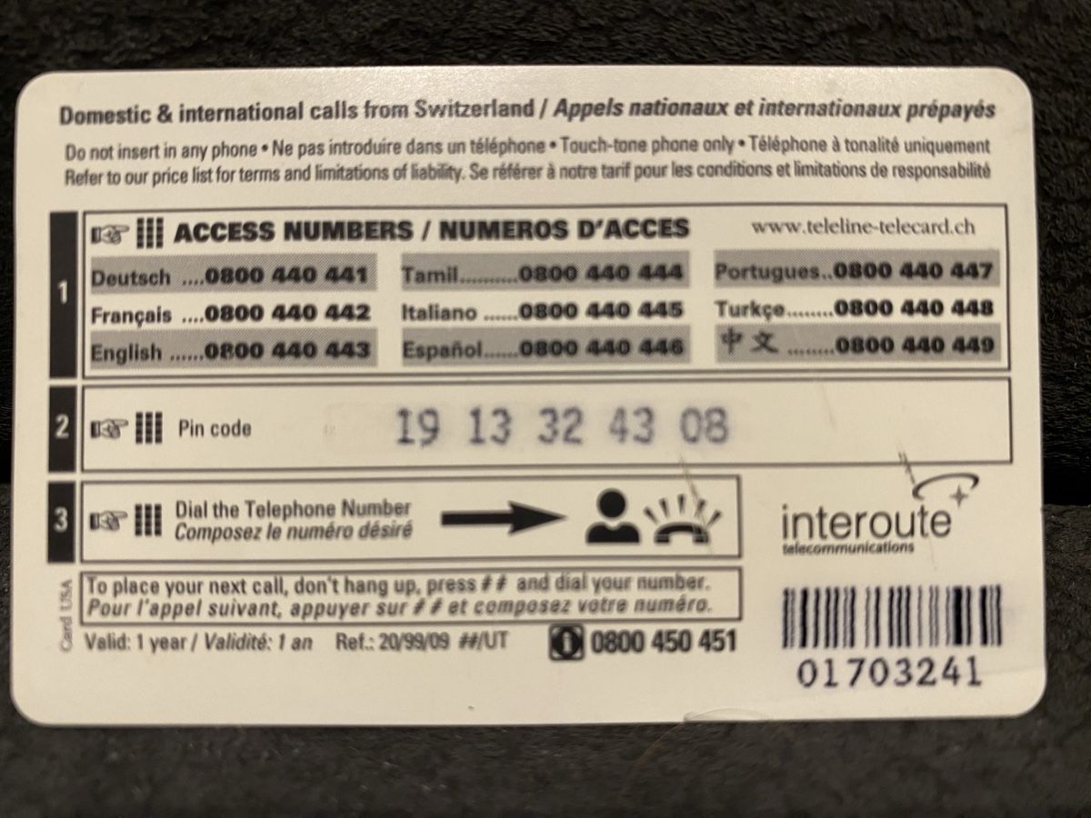Cartes de téléphone: Teleline – Défectueux à Lausanne par babacard10 1