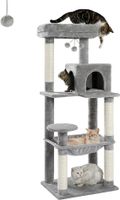 Katzenbaum mit Metall-Plüsch-Hängematte, grau 143cm