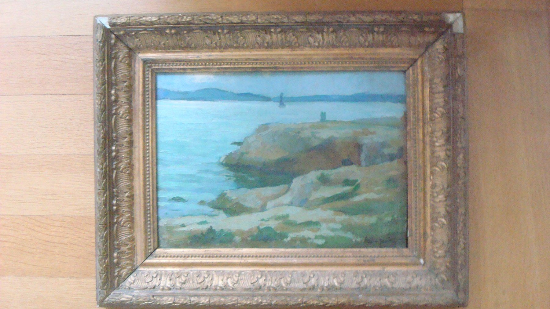 Gemälde: Ölgemälde Landschaft am Meer signiert – Gebraucht aus Münchenstein von Pesci6