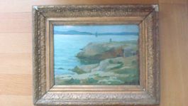 Ölgemälde Landschaft am Meer signiert