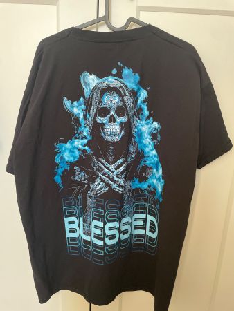 Tshirt schwarz XL - Totenkopf muertos blessed heavy cotton