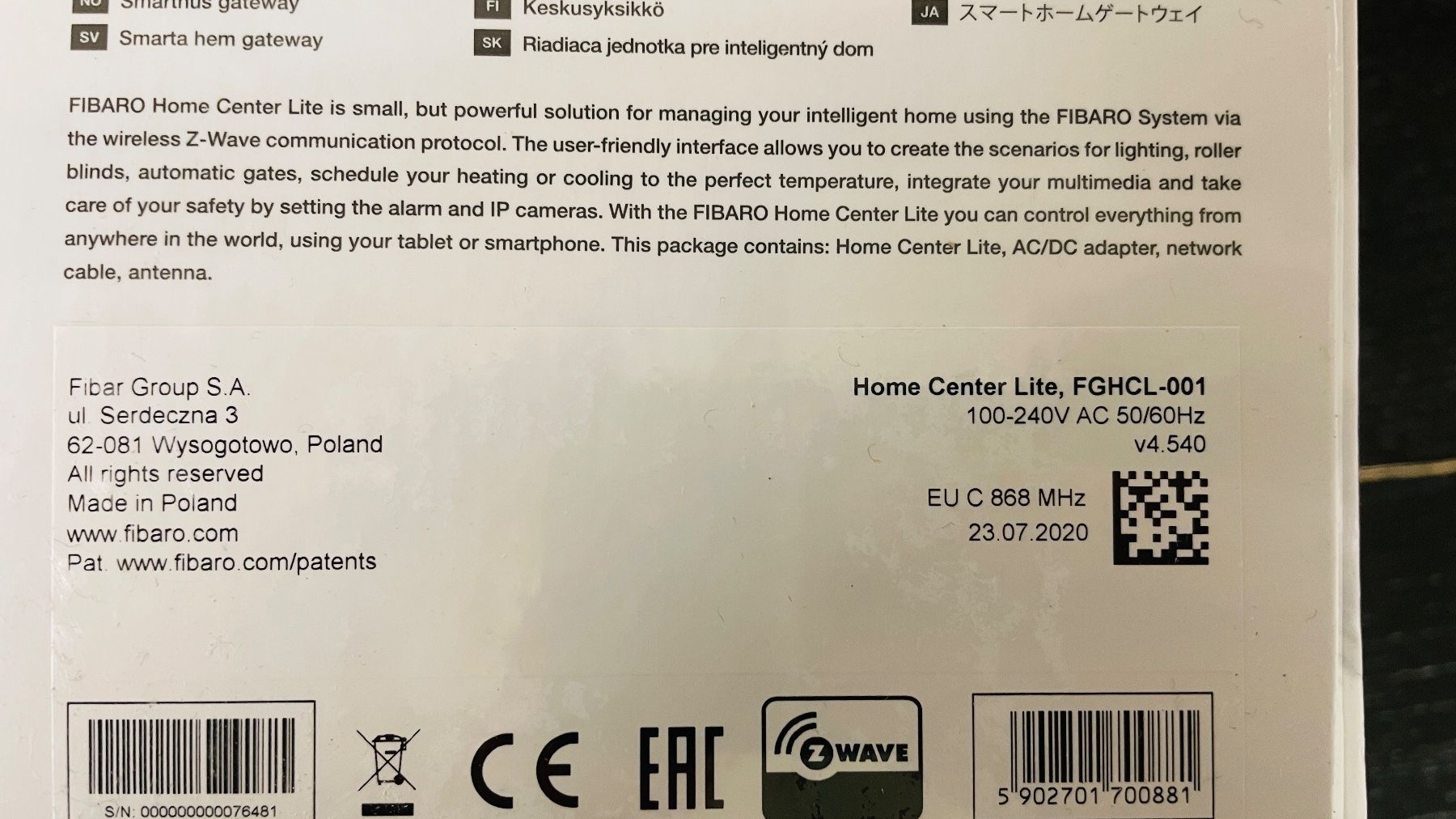 Fibaro Componenti elettronici: Fibaro Home Center Lite + Double Switch 2 – Nuovo e nell'imballaggio originale da Wettswil venduto da mk34 1
