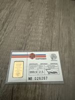 Goldbarren Argor-Heraeus Raiffeisen 2,5g im Zertifikat