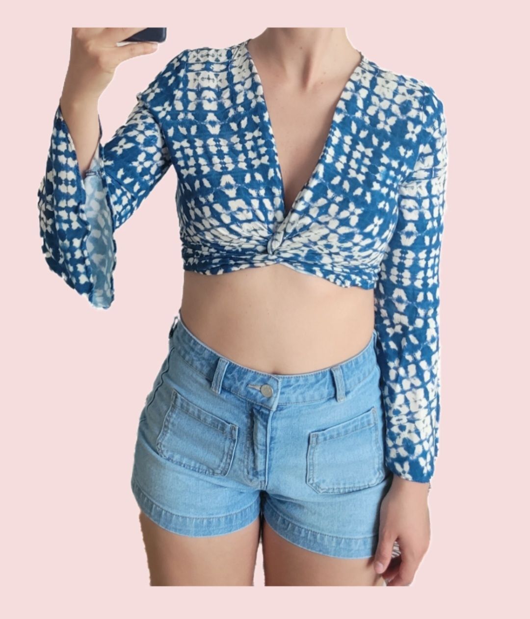 Zara Top: ZARA top imprimé bleu et blanc, taille S – Nuovo (secondo la descrizione) da Genève venduto da Tanaa_12