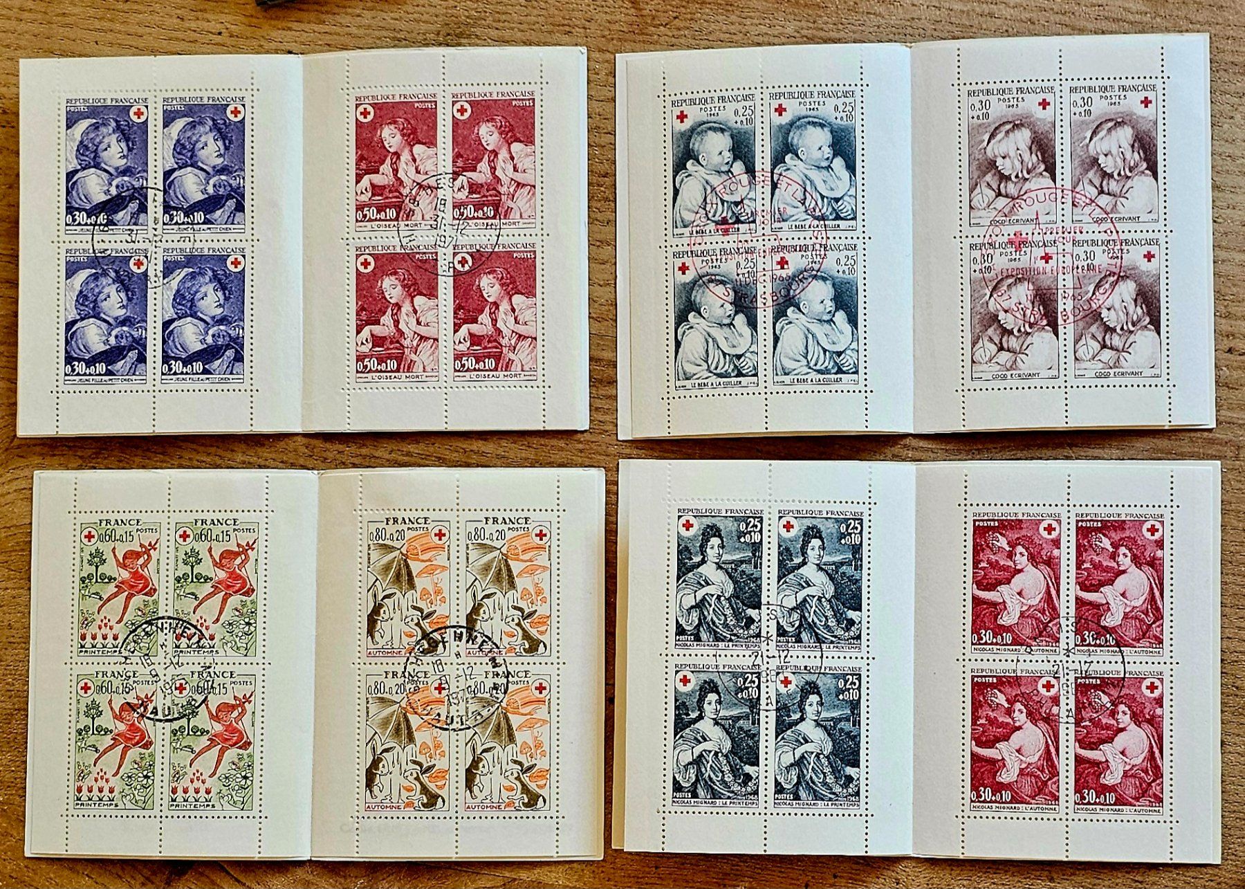 Tutti i francobolli: FRANCE 4 carnets Croix-Rouge oblitérés – Nuovo (secondo la descrizione) da Les Valettes venduto da Nuba1