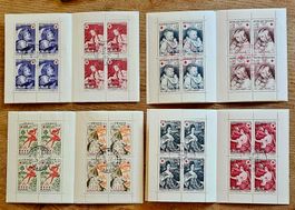 FRANCE 4 carnets Croix-Rouge oblitérés