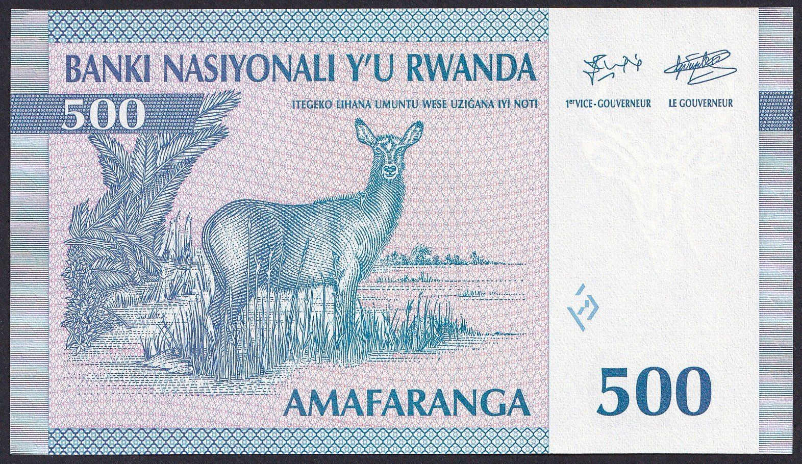 Banknoten: Ruanda 500 Franc 1994 P-23a UNC, selten – Neu (gemäss Beschreibung) aus Schliern b. Köniz von pizzitaxi 1