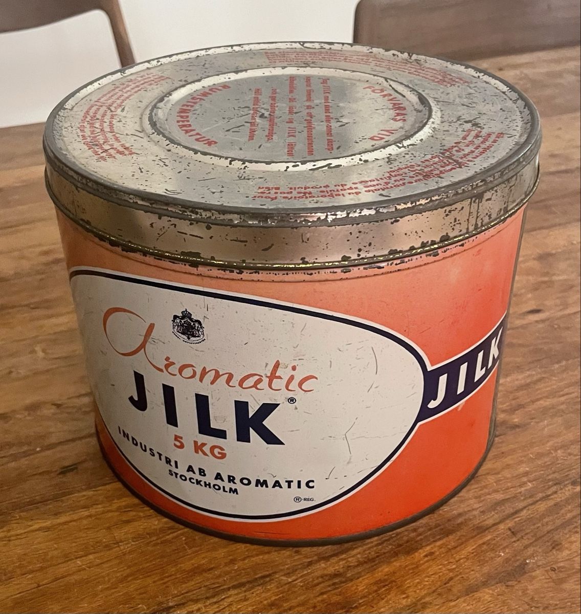 Tutte le decorazioni: Vintage Blechdose "Aromatic Jilk" Schweden – Usato da Zürich venduto da Lenine 1