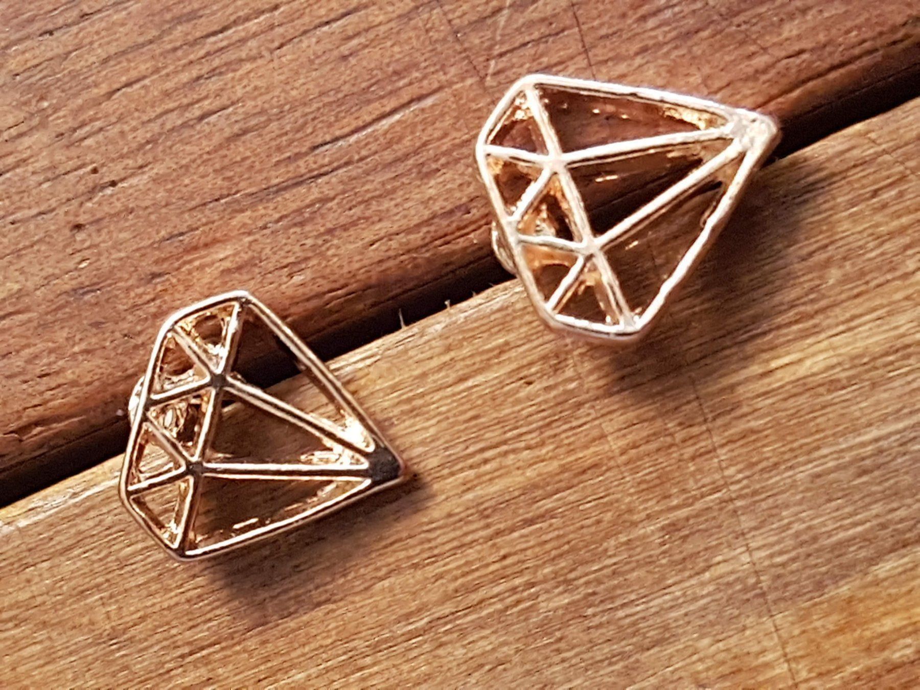 Orecchini pendenti & Orecchini a lobo: Ohrstecker in Diamantform, rotgoldfarben – Nuovo (secondo la descrizione) da Ettingen venduto da Maranathatalitha 2