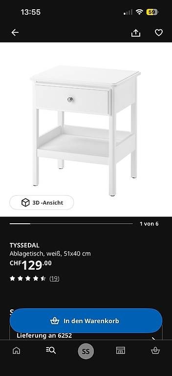 Nachttische: Nachttisch/ Ablagetisch weiss Tyssedal Ikea – Gebraucht aus Dagmersellen von sim_n826 2