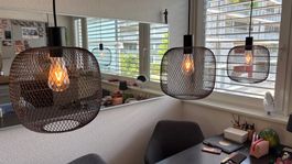 Hängelampen 3-er Set schwarz mit dekorativen LED Gühbirnen