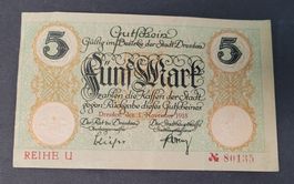5 MARK / DRESDEN 1918