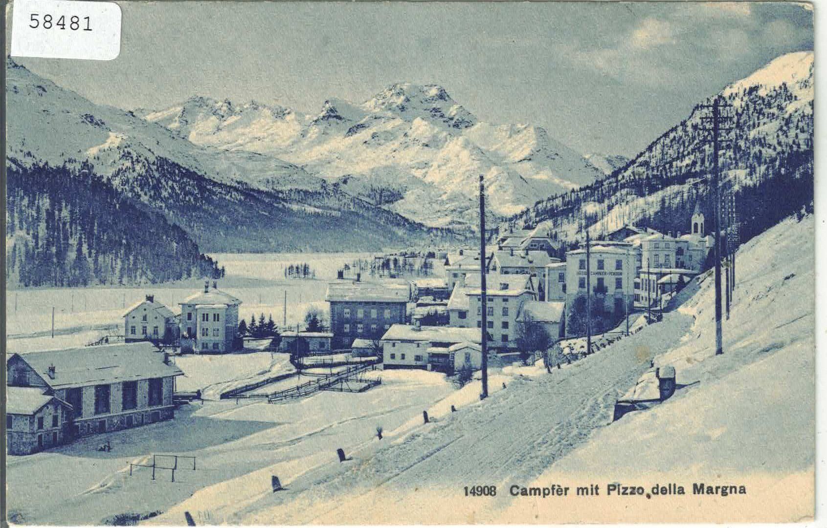 Cartoline postali: Campfer mit Pizzo Margna im Winter – Usato da Ettingen venduto da Kartenplanet