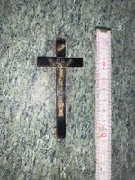 Sterbe Ablass Kreuz Kruzifix Holz schwarz  alt