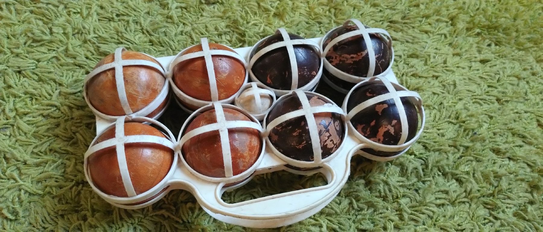 Spiele: Jeu de boules en bois vintage avec support – Gebraucht aus Farvagny-le-Grand von LaCaverne 2