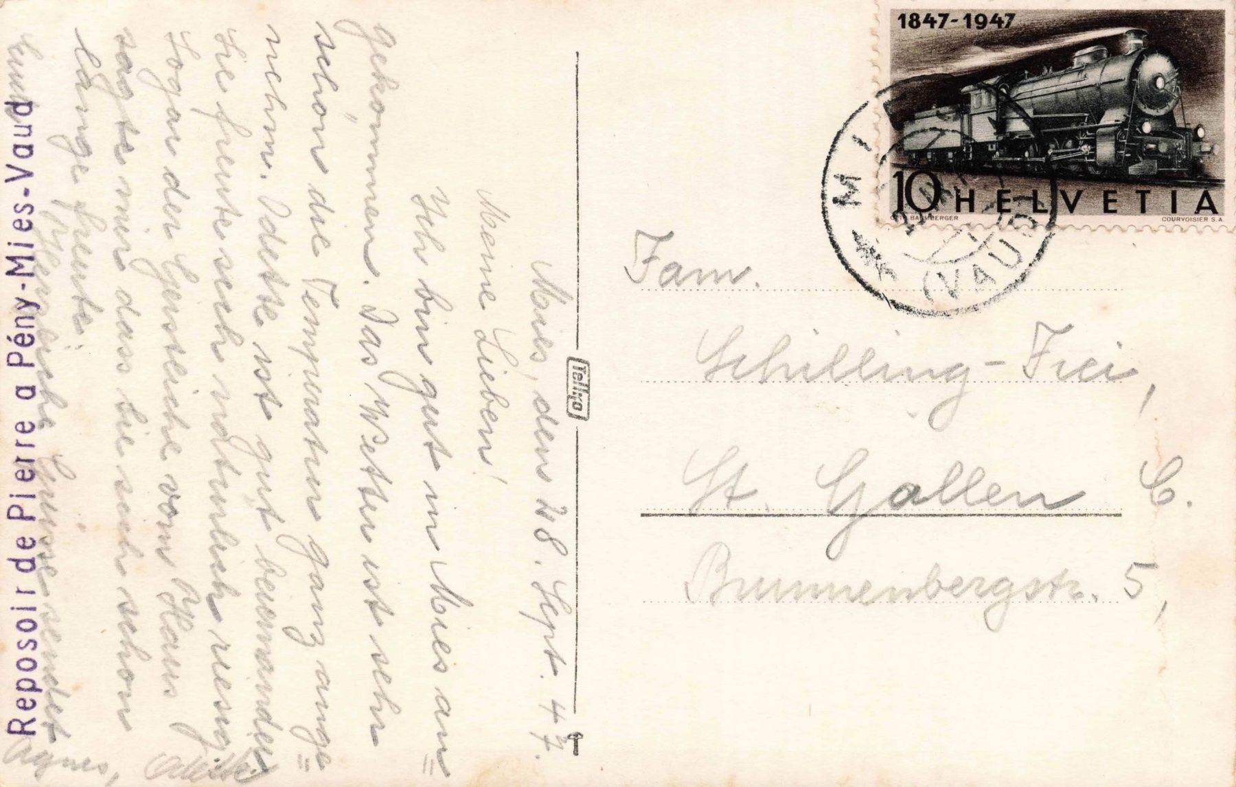 Cartoline postali: Vue du reposoir mies Vaud – Usato da Biasca venduto da Blenio71 1