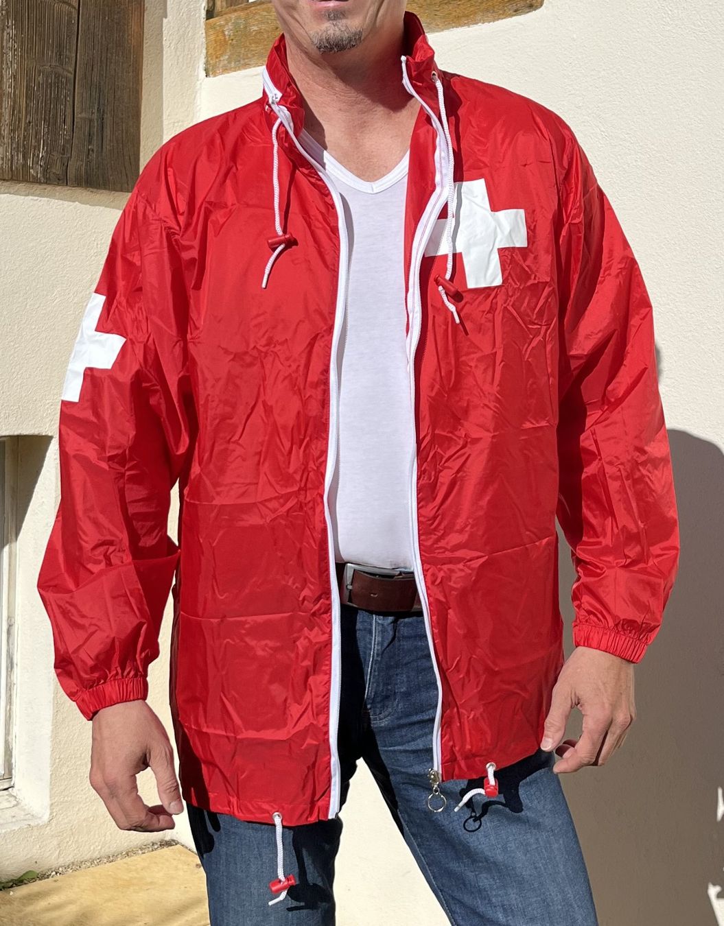 Giacche: Windbreaker "Schweizer Kreuz" mit praktischem Anhängebeutel – Nuovo e nell'imballaggio originale da Barzheim venduto da Headworx 4