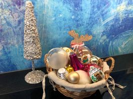 Christbaumkugeln Korb Glaskugeln Weihnachtsdeko Tannenbaum