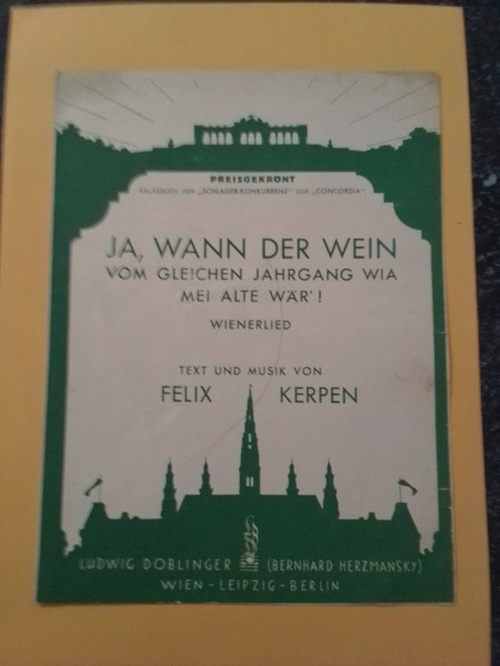 Lied Liedernoten Felix Jeroen Ja wenn der Wein...(999) Kaufen auf Ricardo