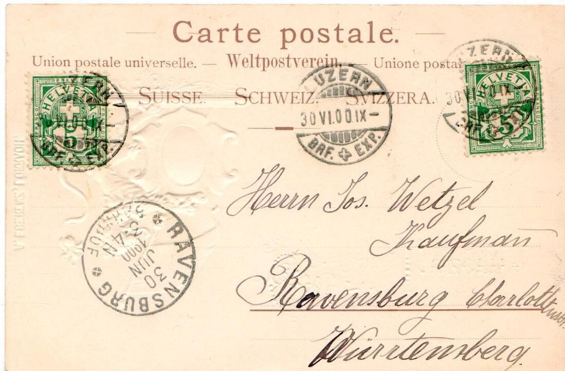 Cartoline postali: Gruss aus Luzern 1900 – Usato da Wolhusen venduto da Curver9 1