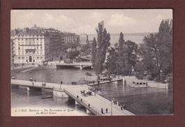GENEVE - Île Rousseau et Quai du Mont-Blanc