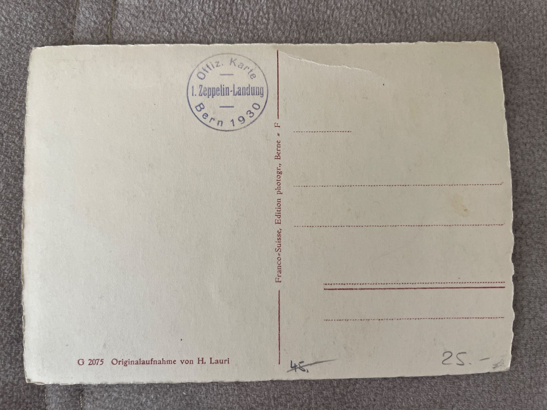 Foto & Immagini: Foto Zeppelin LZ 127 über Bern 1930 – Usato da Elsau venduto da isidobrany09 1