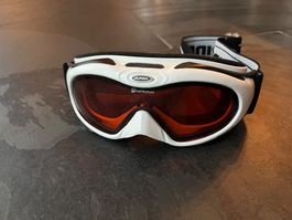 Neuwertige weisse ALPINA Damen Skibrille Bonfire QLH