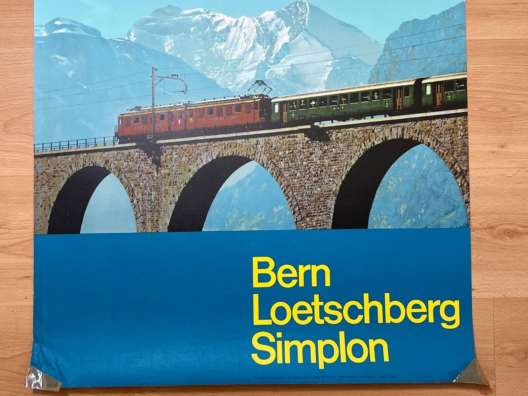 Poster & Bilder: Plakat BLS Bern Lötschberg Simplon Bahn 1963 – Gebraucht aus Vaduz von Unikate-Markt 2