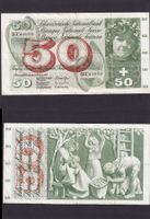 Gebrauchte Banknote 50 Franken Schweiz Serie 46 C, 7.2.1974